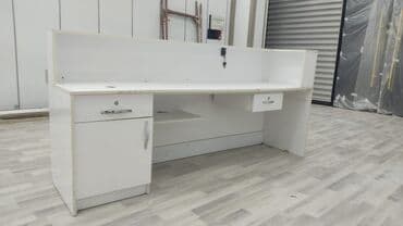 Ağ rəngli resepsiyon/qarşılama masası - Material: laminat/MDFlam