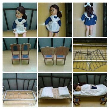 işlenmiş maşınlar: Куклы(SSSR). Комплект "Кукла - школьница с кроватью и стульями" — 1