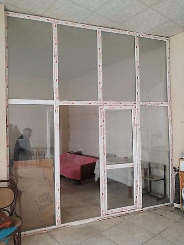 gence qapıları: PVC şüşəli arakəsmə və qapı sistemi - Material: Ağ rəngde . hudurluyu — 2