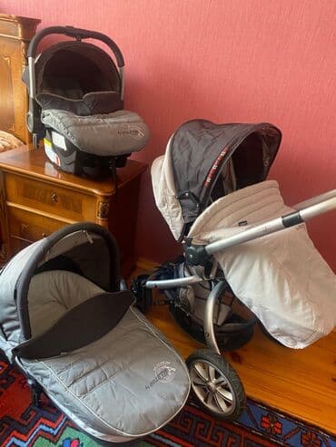 детская каляска: Коляска 3в1, Б/у, Самовывоз — 1