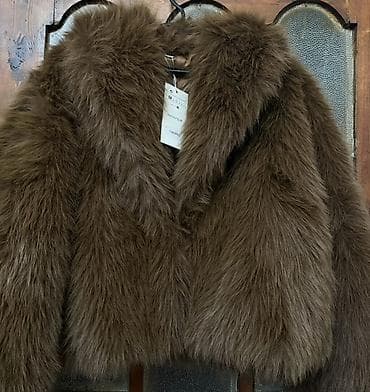 aşbaz geyimi: Qadınlar üçün saxta kürk jaket - Rəng: tünd zeytun/qəhvəyi - Model — 1