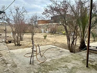 Həyət evi və geniş torpaq sahəsi - Böyük həyət: tam daş hasarla