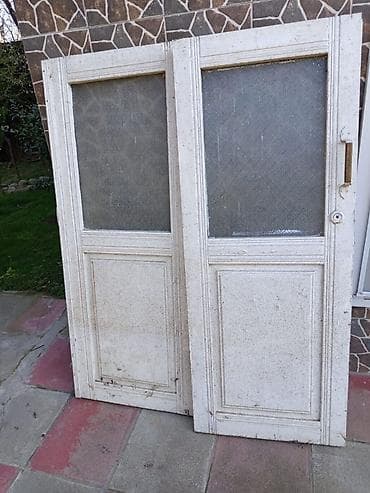 taxta qapi sekilleri: İkiqat taxta qapı dəsti - Material: küncləri haşiyəli, klassik — 1