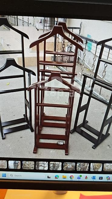 Maqnitli şüşə silən: Taxta paltar asılqanı/valet stendi - Material: tam ağacdan — 10