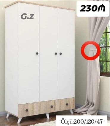 Yeni, Açılan, 3 qapılı Düz dolab, Qarderob, paltar dolabı