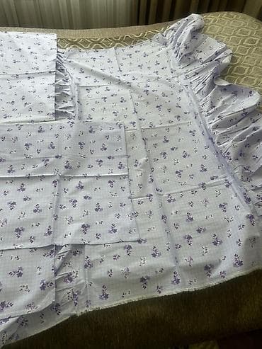 Parçalar: Bənövşəyi çiçək naxışlı yataq dəsti parçaları - Naqış və rəng: Açıq — 5