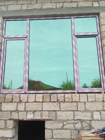 qapları: Yeni İkiqat şüşə paketi Plastik pəncərə, Еni: 100 sm, Uzunluğu: 100 sm — 3