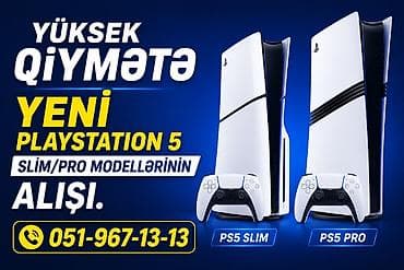 Yalnız yeni və bağlı qutuda olan Playstation 5 Slim ve Pro