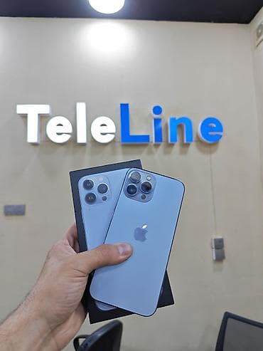 iphone qutusu: IPhone 13 Pro Max, 128 GB, Sierra Blue, Zəmanət, Simsiz şarj, Face ID — 1