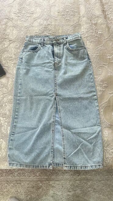 karandaş qadın ətəkləri: Midi Ətək, Mavi, Cins, M — 2