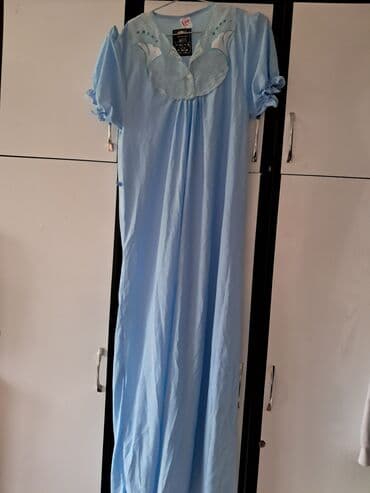 qadın ev geyimləri: Məhsul: Uzun, açıq mavi ev paltarı/gecə köynəyi - Brend: LARA (Elias — 1