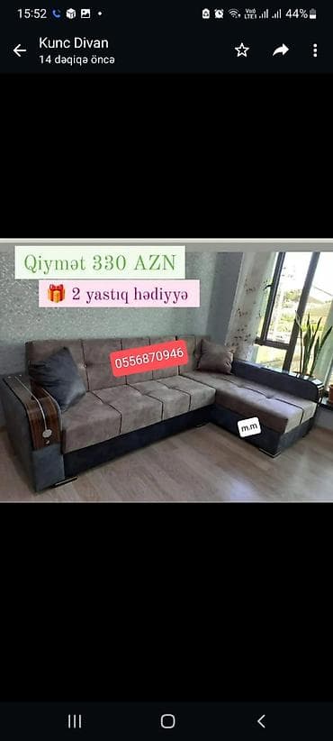 divan balaca: Künc divan, Qonaq otağı üçün, Parça, Bazasız, Açılan, Kitab — 4