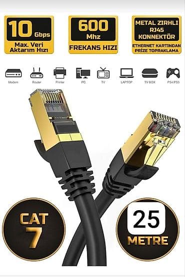 lan kabrl: Ethernet kabeli Gold Step. Türkiyədən gəlib. CAT7 25 metr 25₼. cat — 1