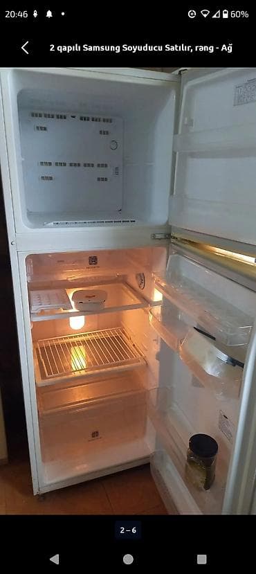 2 qapılı Samsung Soyuducu Satılır, rəng - Ağ, Təkərli — 4