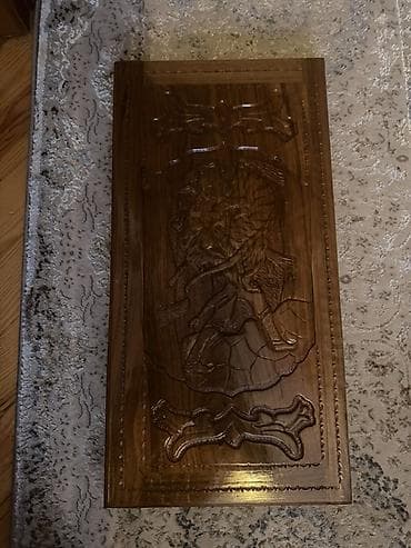 Əl işli taxta nərd dəsti - Material: möhkəm təbii ağac (cilalanmış