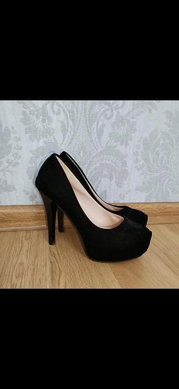 ayaqab: Qara qadın tuflisi – klassik platformalı hündürdaban - Rəng: qara - — 1