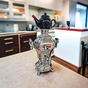 Elektrikli samovar elektri̇k semaver 4l paslanmayan polad su — 2