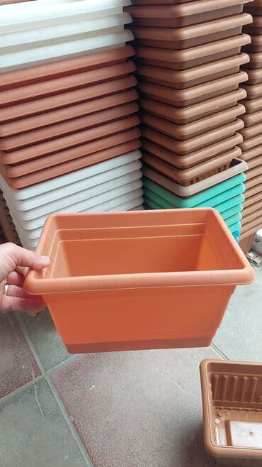 heyet gülleri: Dibçək – gül qabı – balkon üçün düzbucaqlı Dibcek qabi dibcek qablari — 6