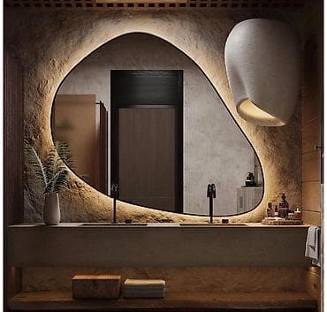 aynalar: Güzgü Divar üçün, Oval, Dekorativ, Arxa işıqlı — 3