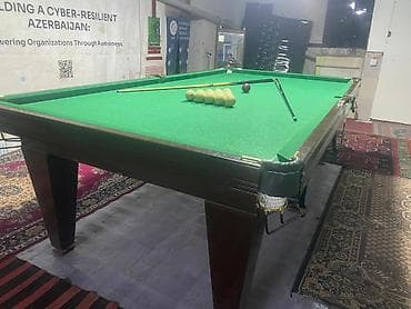 İdman və istirahət: Bilyard masası – böyük ölçülü, yaşıl örtüklü, 6 ciblik klassik model — 6