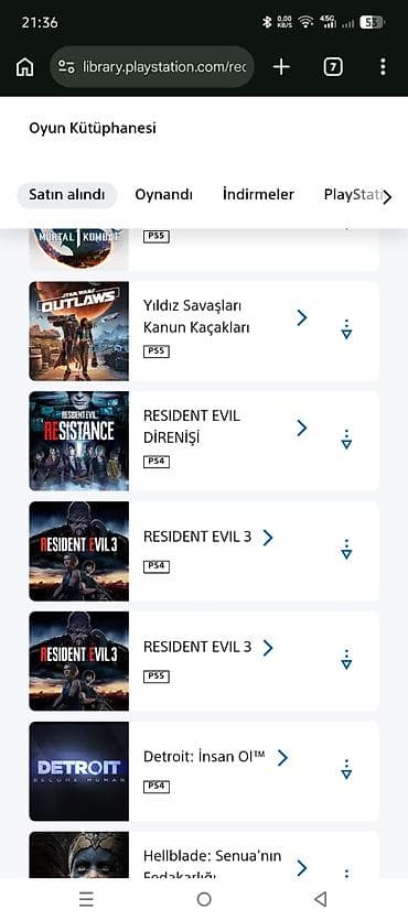 ps5 islenmis: PlayStation hesabında geniş oyun kitabxanası Tərkib: - PS5 və PS4 — 7