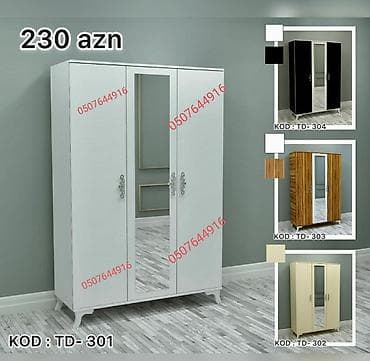 avropa qapsi: Yeni, 3 qapılı, Güzgülü, Ağ, Digər material, Açılan, Düz dolab — 1