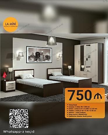 Yataq Dəsti – La Mini (Laconic & Minimalism) Tərkib: - Çarpayı: 2