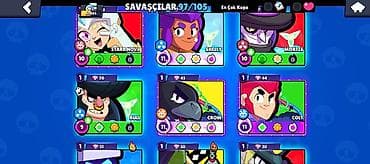 şəxsi əşyalar: Brawl Stars oyun hesabı - Kupa: 57,886 (ən yüksək: 57,890), Prestij — 2