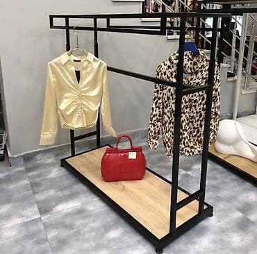 stranger things stend: Mağaza və butik üçün metal geyim stendi. Qara rəngli metal karkaslı — 1