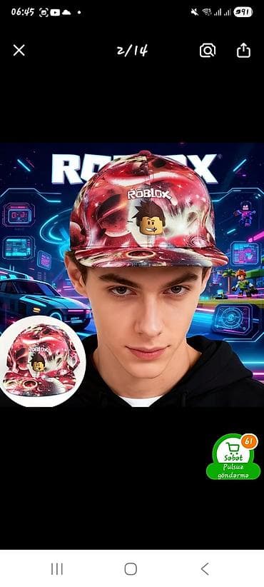 məktəb geyimləri: Roblox temalı papaqlar - Forma: Snapback tipli düz kənarlı kepka; — 7