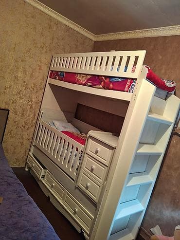 carpayi bazali: Oğlan və qız üçün, Çarpayı, Matras ilə, Siyirməli, Taxta — 1