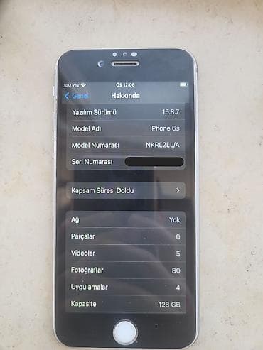 IPhone 6s, 128 GB, Space Gray, Barmaq izi