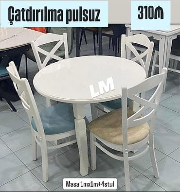 isdolar: Mətbəx üçün, Açılmayan, Yumru masa, 4 stul — 1