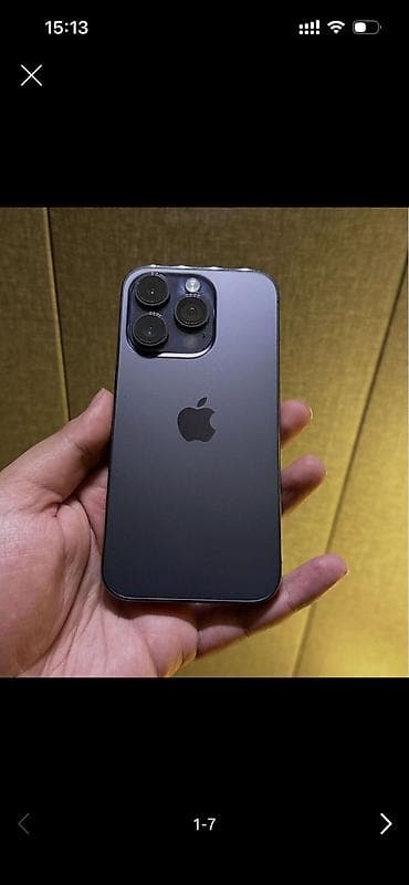 iphone adapdir: IPhone 14 Pro, 256 GB, Deep Purple, Zəmanət, Simsiz şarj, Face ID — 1