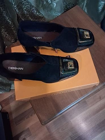 Qadın ayaqqabıları: DERIHAN qadın ayaqqabısı - Model: Klassik üslubda qapalı, enli tünd — 1