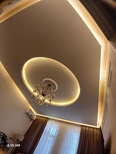 Gizli LED işıqlandırma ilə alçıpan tavan dizaynı və quraşdırılması