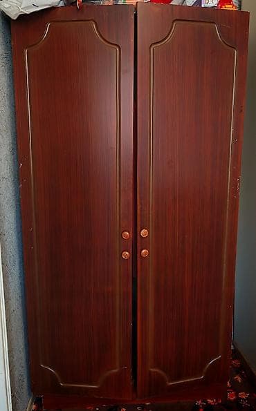 ucuz yataq mebelleri: 2 qapılı, Qəhvəyi, Digər material, Açılan, Düz dolab — 1