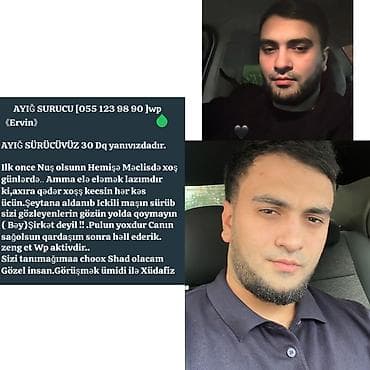 afsiant isi axtariram: Ayıq sürücü, 27 yaş, stajı 6 il, (B) — 4