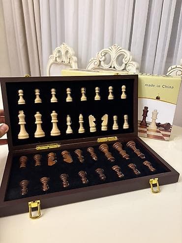 dvd oyun: Taxta şahmat dəsti – Wood Chess Set - Material: Taxta (svet və tünd — 2