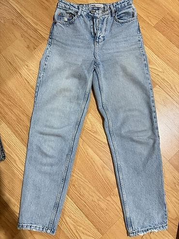 ZARA qadın cins şalvarı - Model: Klassik straight/relaxed kəsim (mom