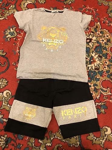 Uşaq geyim dəsti – Kenzo Paris motivli - 2 hissə: qısaqol boz köynək — 2