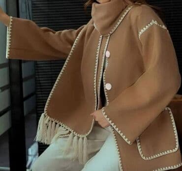 jaketlər instagram: Трикотажный кардиган с шарфом Единый размер, оверсайз В идеальном — 1