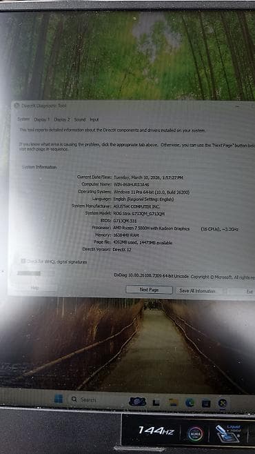 naxtel elaqe: Cpu - AMD Ryzen 7 - 5800H Ram - 16 gb (DDR4) Ssd - 512 TB (m2 NVMe -10 — 8