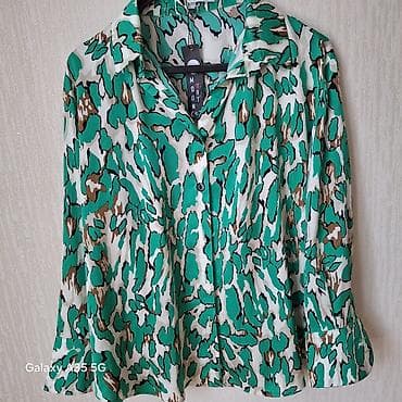 oversize şalvar: Qadın köynək və bluz kolleksiyası - Model 1: Mavi tonlarda leopard — 9