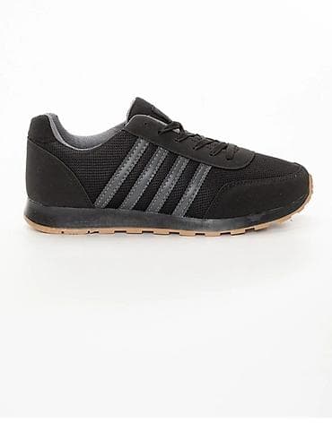 ağ kişi krossovkaları: Kişi idman krossovkası - Rəng: qara, yanlarda tünd boz dekorativ 3 — 2