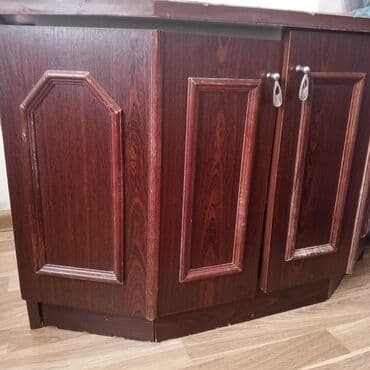 qapı ucuz: Tünd qəhvəyi rəngli, künc yerləşdirilməyə uyğun aşağı hündürlüklü şkaf — 2