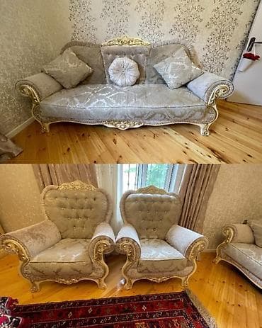Klassik Divan kreslo dəsti satılır 350₼. ünvan 4 ce