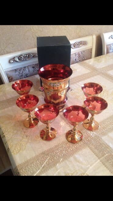 вазы для фруктов и конфет: Şüşə/kristal dekorativ meyvə qabı - Material: qalın şüşə/kristal - — 10