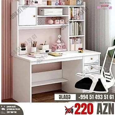 sdollar: Oğlan və qız üçün, Yeni, Siyirməli, Yazı masası, Stulsuz — 1