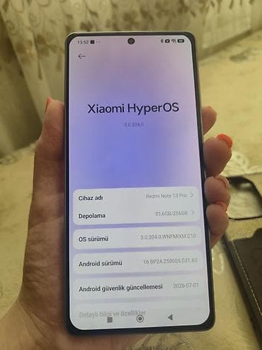 telefon konsolu: Redmi Note 13 Pro, 256 GB, rəng - Bənövşəyi, İki sim kartlı — 6